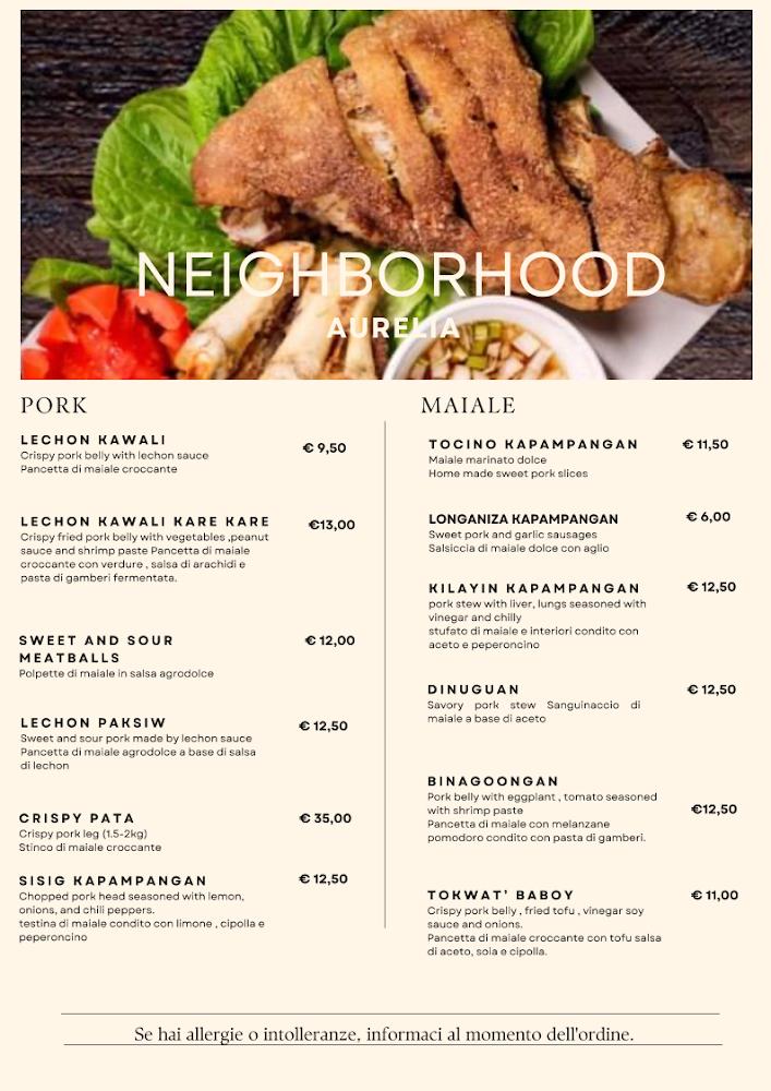 Neighborhood Aurelia Filipino Restaurant Menu image 1