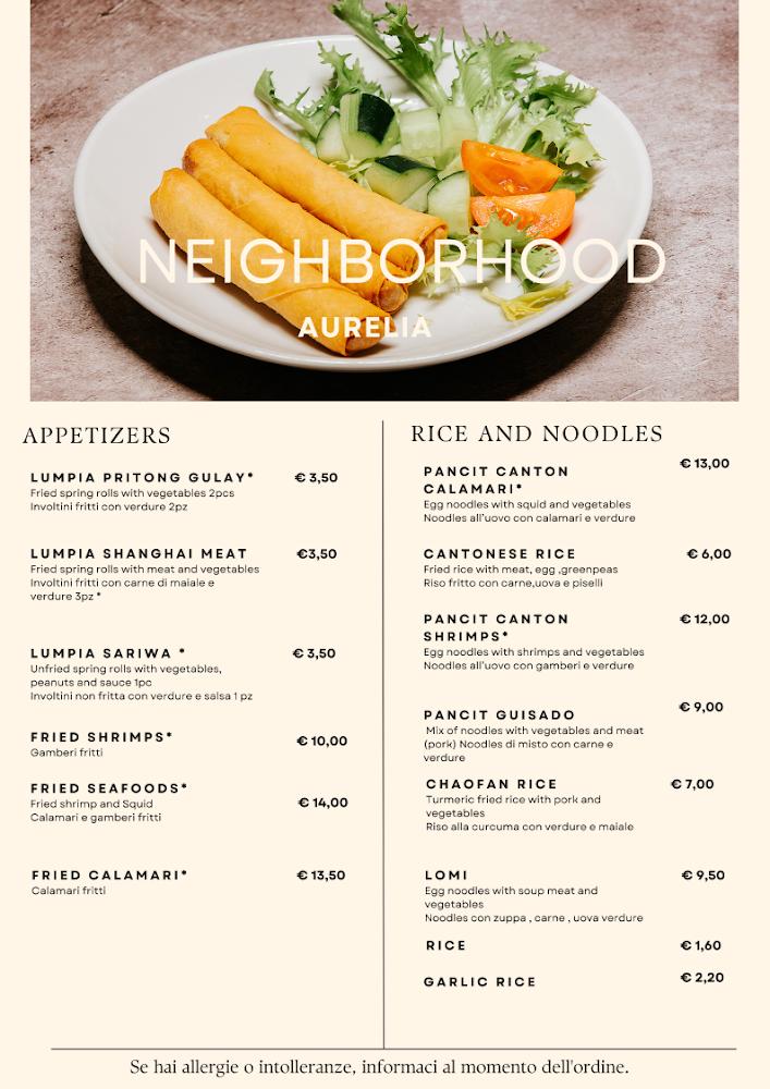 Neighborhood Aurelia Filipino Restaurant Menu image 3
